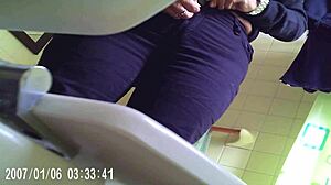 할머니의 개인 욕실 비디오가 숨겨진 카메라에 잡혔습니다