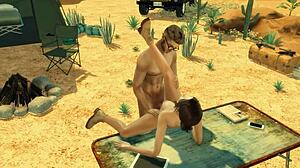 Paródia na Tomb Raider v Sims 4 s egyptskými falusmi osudu